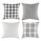 Contemporary Home Living Farmhouse Check Square Outdoor Patio Throw Pillow Covers - 18" - Set of 4